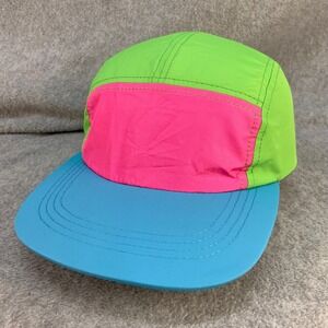 Colorblock Unisex Multi Unbranded 5 Panel Hat Nylon Retro Neon Adjustable OSFM
